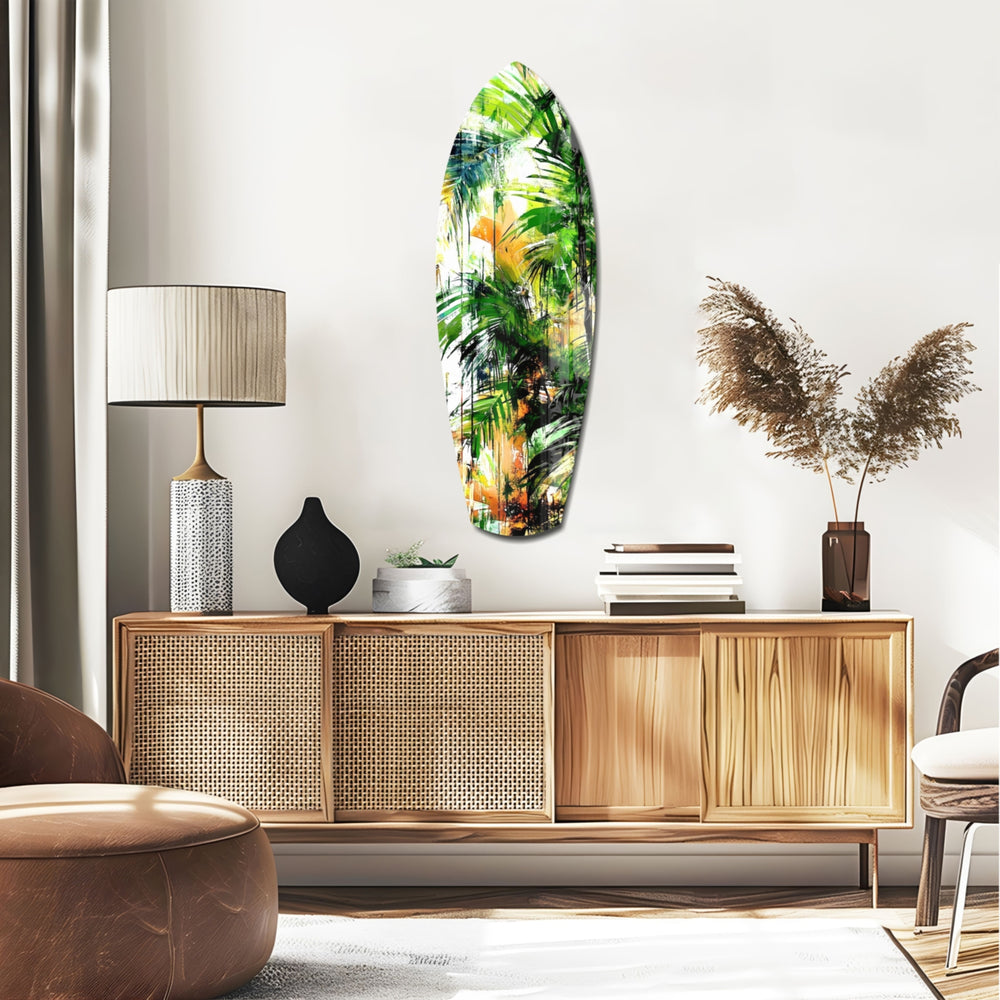 Tropical Forest Glass Wall Art.