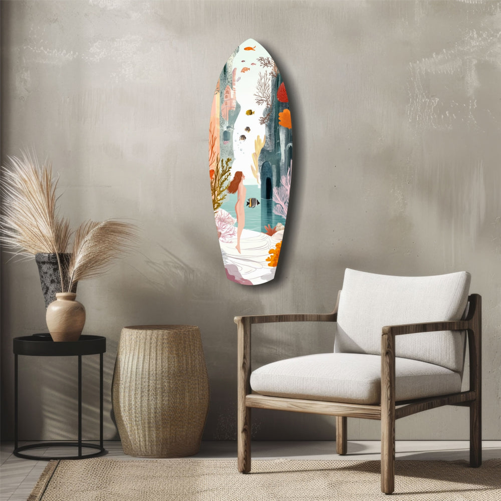 Utopic Seashore Glass Wall Art.