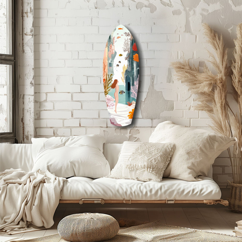 Utopic Seashore Glass Wall Art.