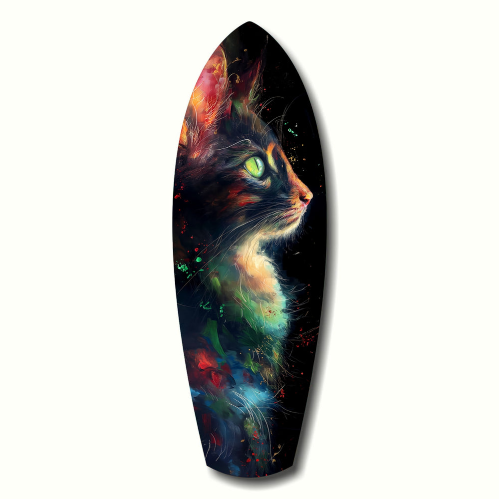 Celestial Cat Glass Wall Art.