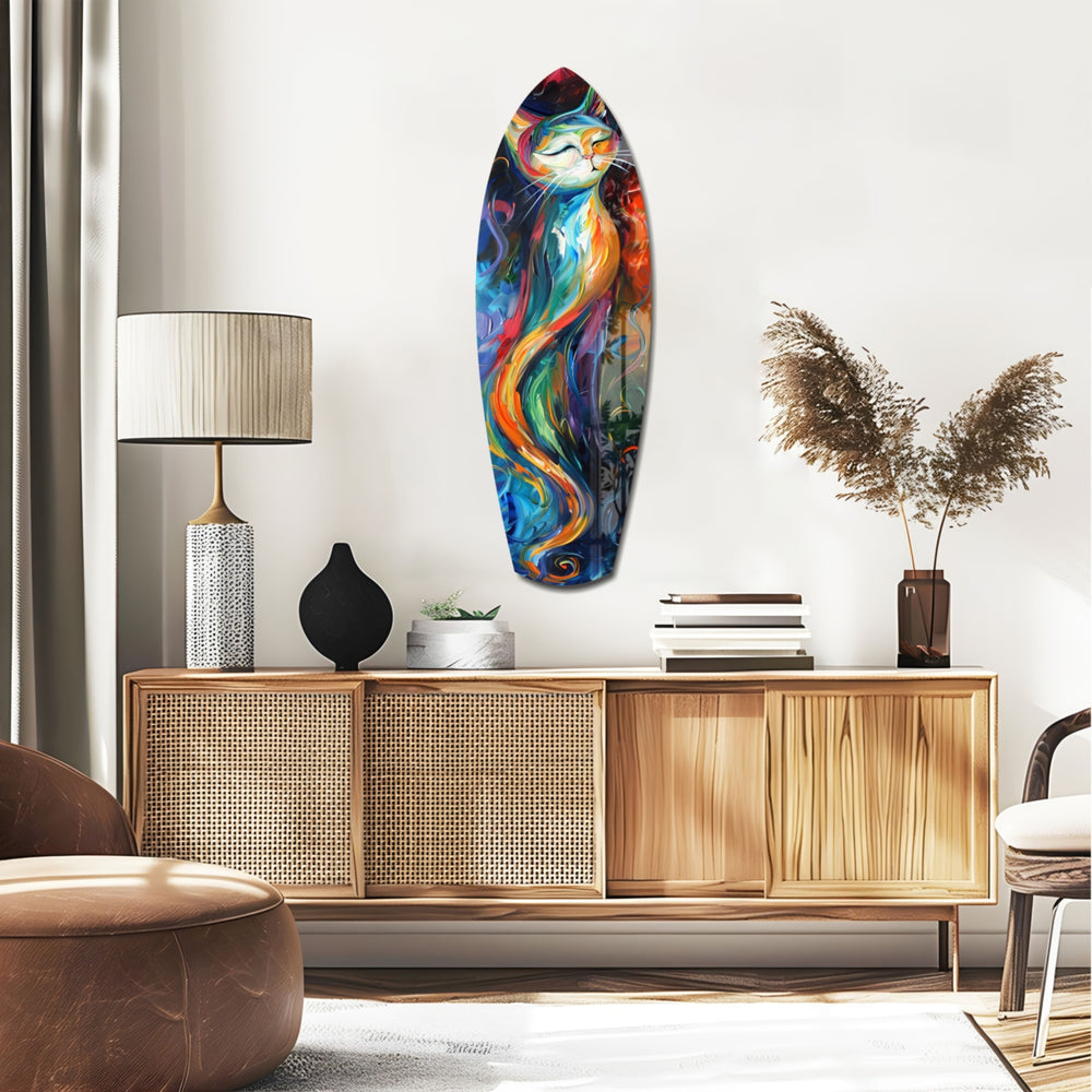 Cat Glass Wall Art.