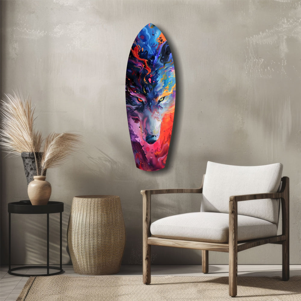 Alone Wolf V1 Glass Wall Art.