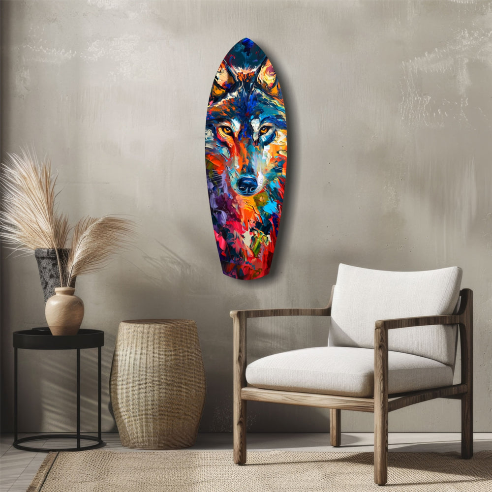 Alone Wolf V2 Glass Wall Art.
