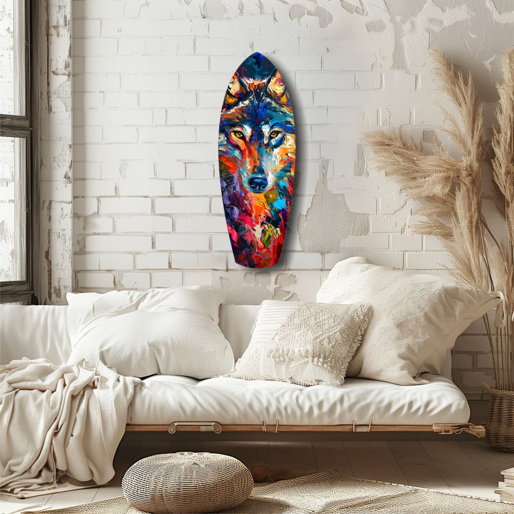 Alone Wolf V2 Glass Wall Art.