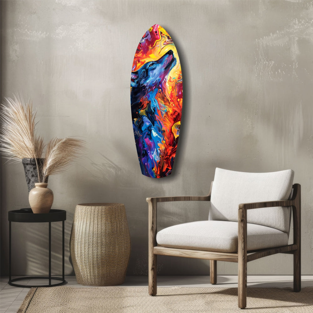 Alone Wolf V4 Glass Wall Art.