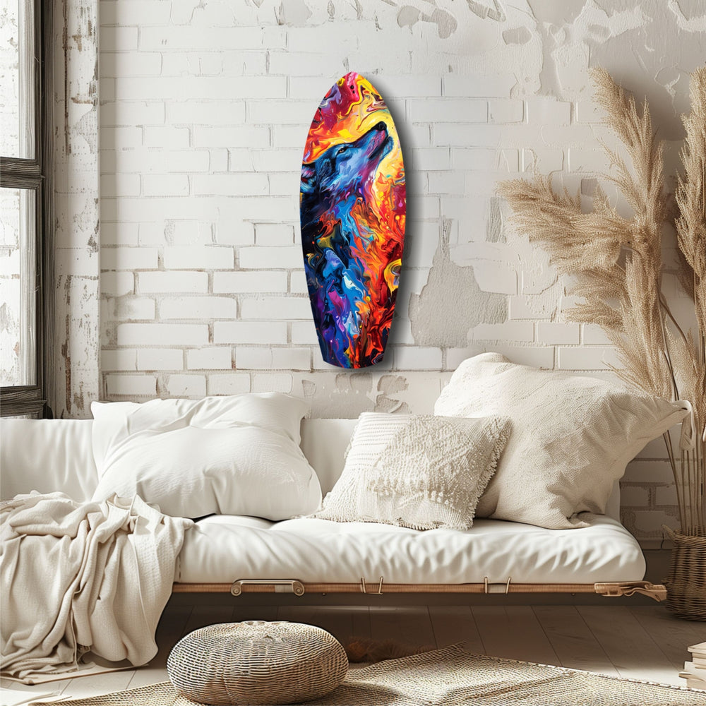 Alone Wolf V4 Glass Wall Art.