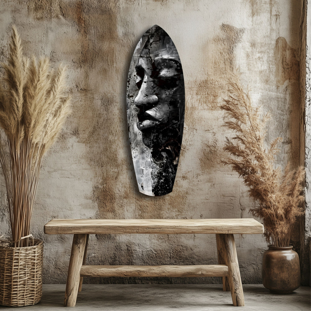 Graphite Woman Glass Wall Art.