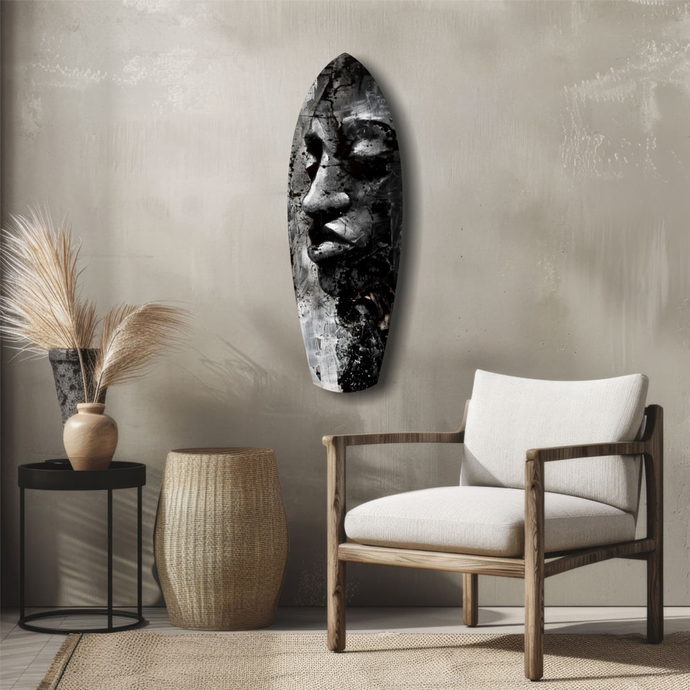 Graphite Woman Glass Wall Art.