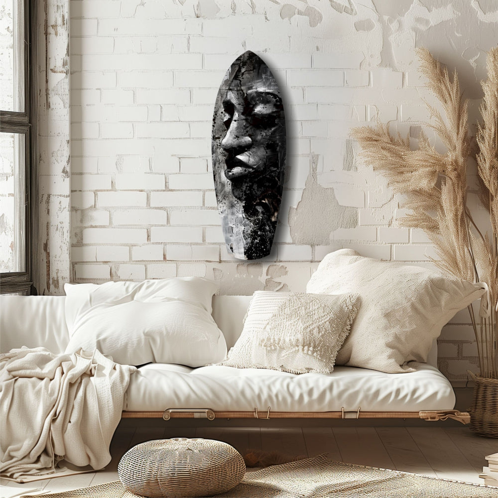 Graphite Woman Glass Wall Art.