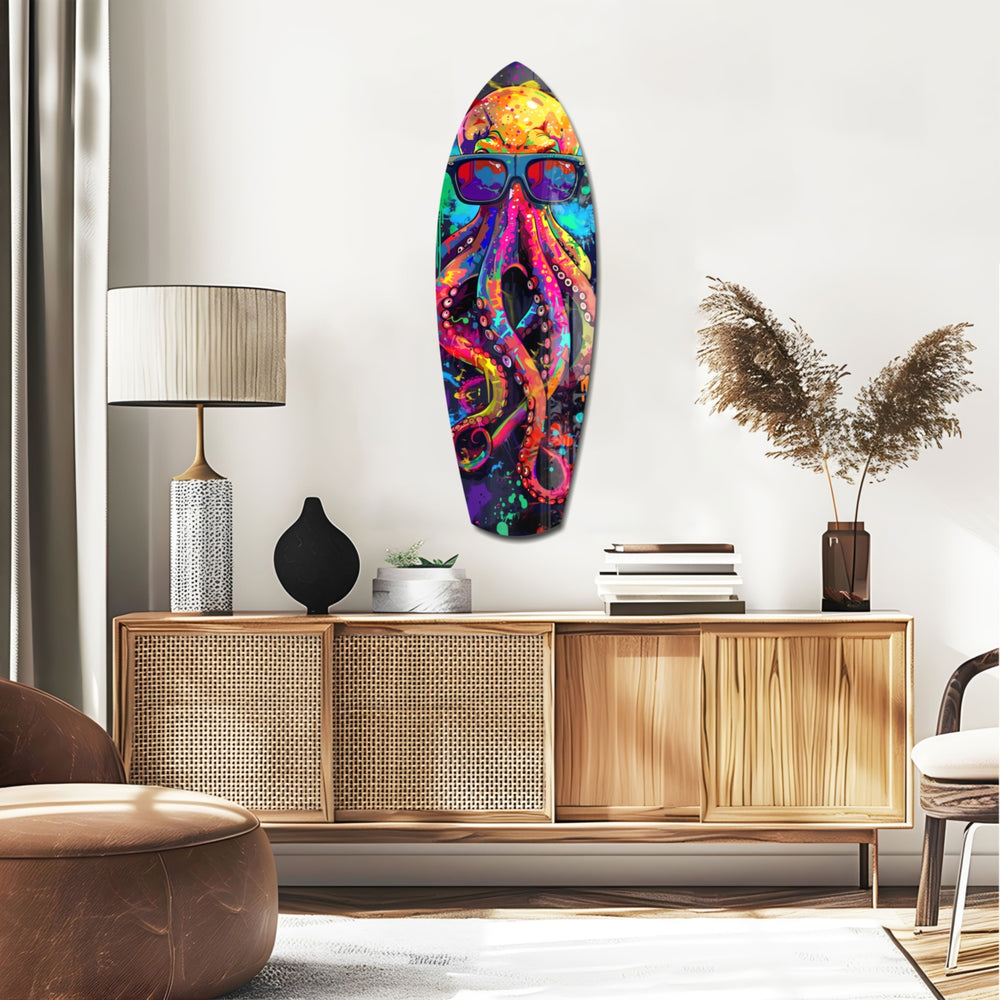 Mr Octopus Glass Wall Art.