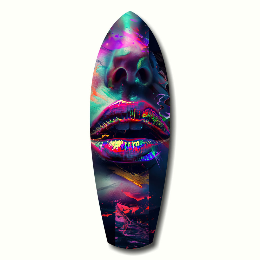 Colorful Lips V1 Glass Wall Art.