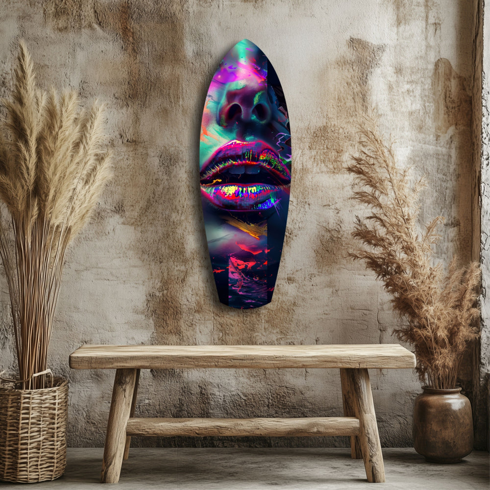 Colorful Lips V1 Glass Wall Art.