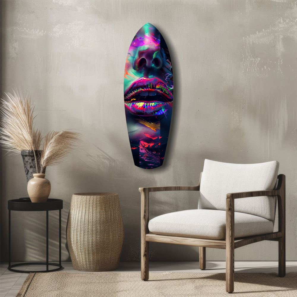 Colorful Lips V1 Glass Wall Art.