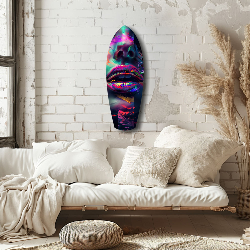 Colorful Lips V1 Glass Wall Art.