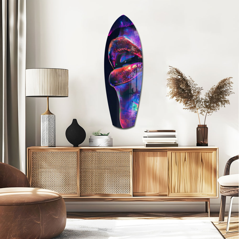 Colorful Lips V2 Glass Wall Art.