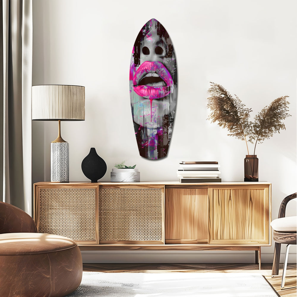 Colorful Lips V4 Glass Wall Art.