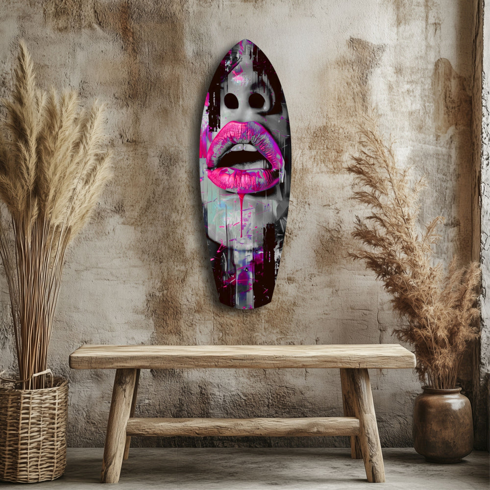 Colorful Lips V4 Glass Wall Art.