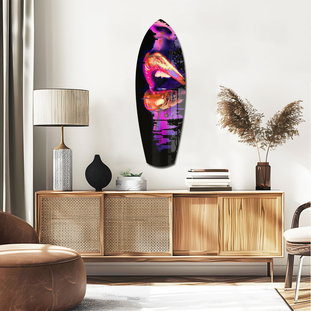 Colorful Lips V7 Glass Wall Art.