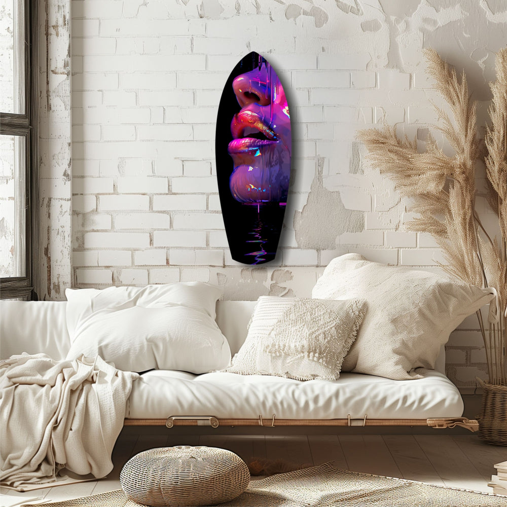 Colorful Lips V9 Glass Wall Art.
