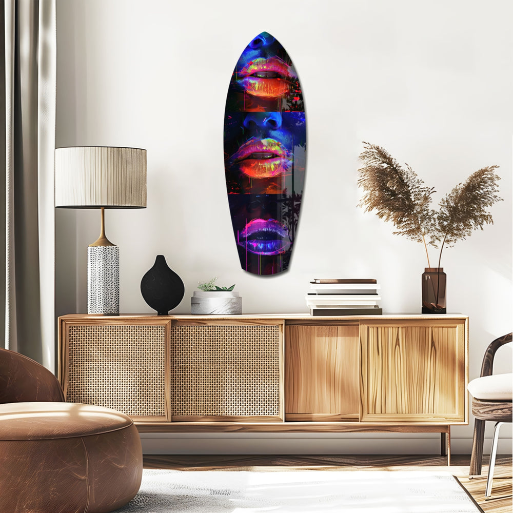 Colorful Lips V12 Glass Wall Art.