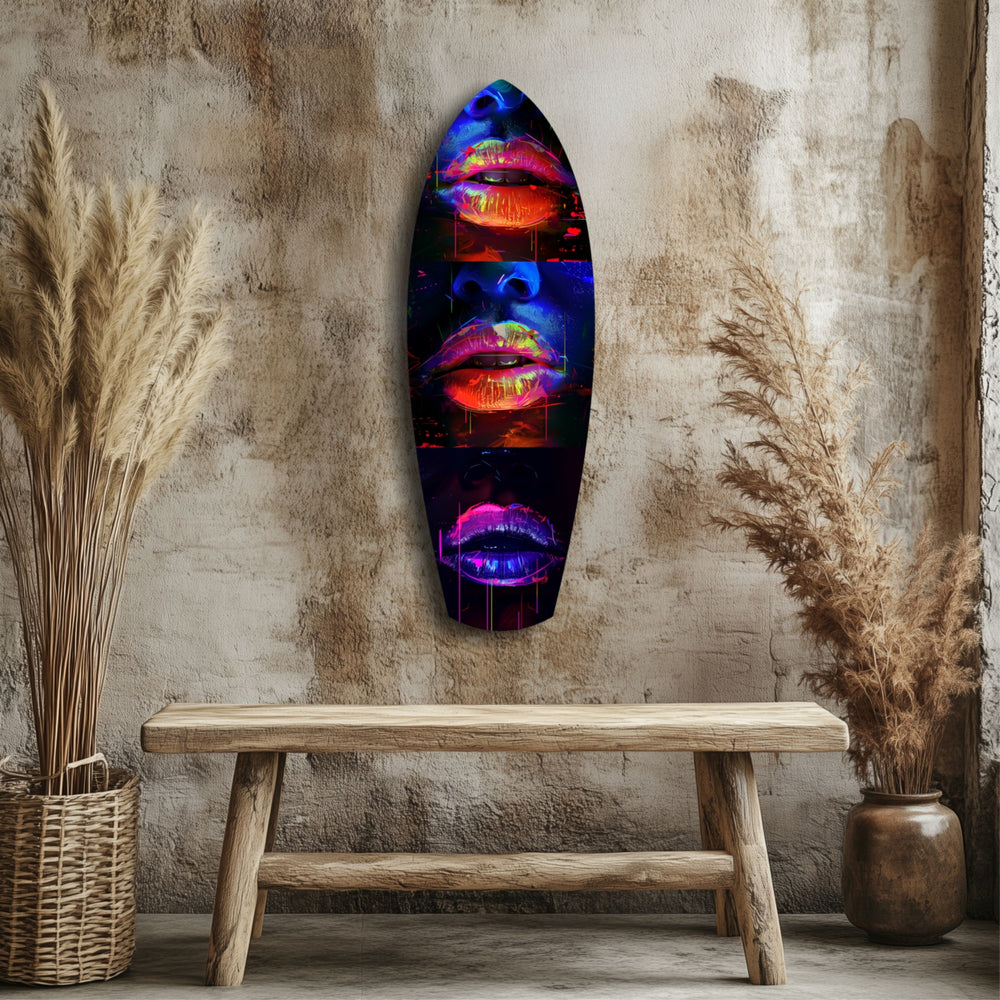Colorful Lips V12 Glass Wall Art.