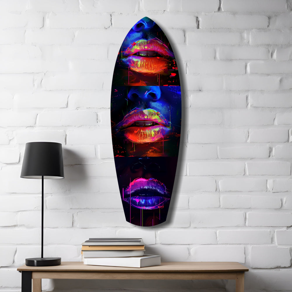 Colorful Lips V12 Glass Wall Art.
