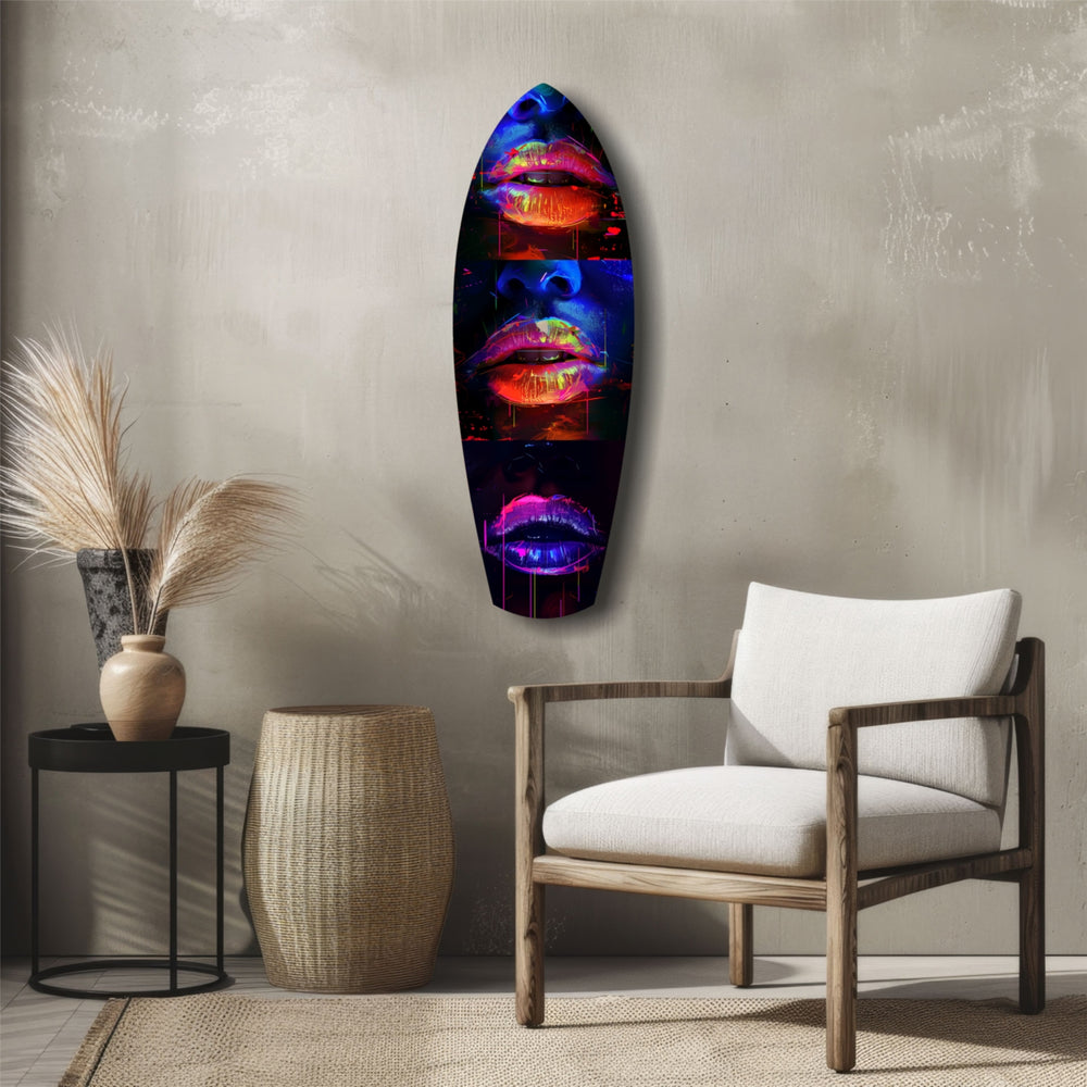 Colorful Lips V12 Glass Wall Art.