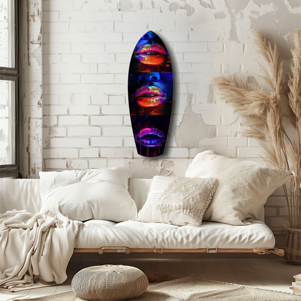 Colorful Lips V12 Glass Wall Art.