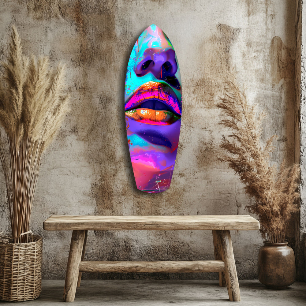 Colorful Lips V14 Glass Wall Art.