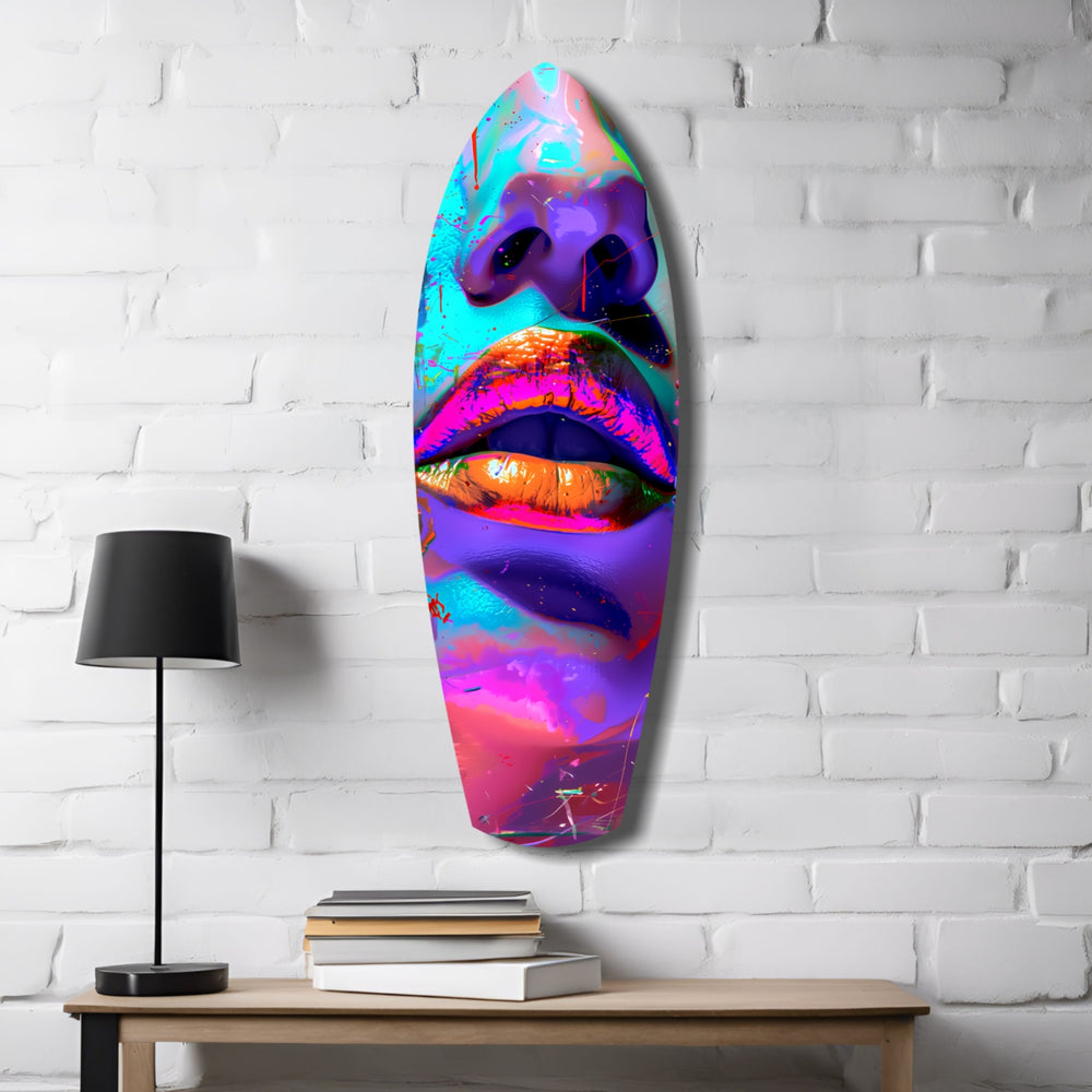 Colorful Lips V14 Glass Wall Art.