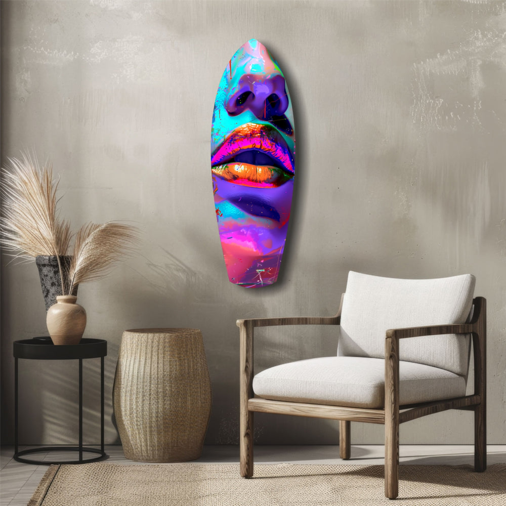 Colorful Lips V14 Glass Wall Art.