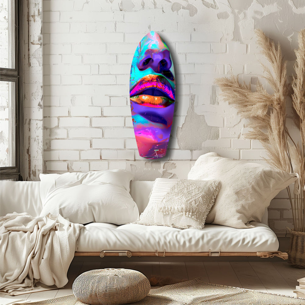 Colorful Lips V14 Glass Wall Art.