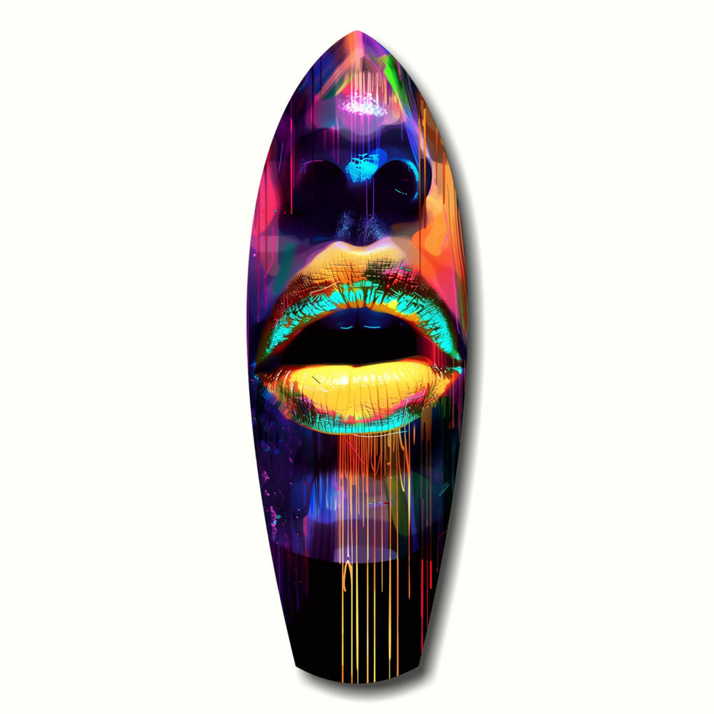 Colorful Lips V15 Glass Wall Art.