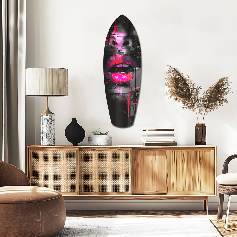 Colorful Lips V16 Glass Wall Art.