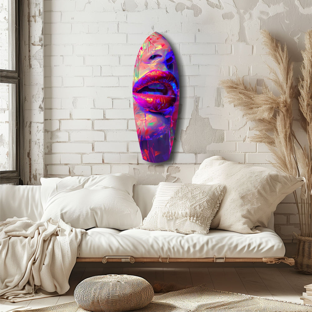 Colorful Lips V17 Glass Wall Art.