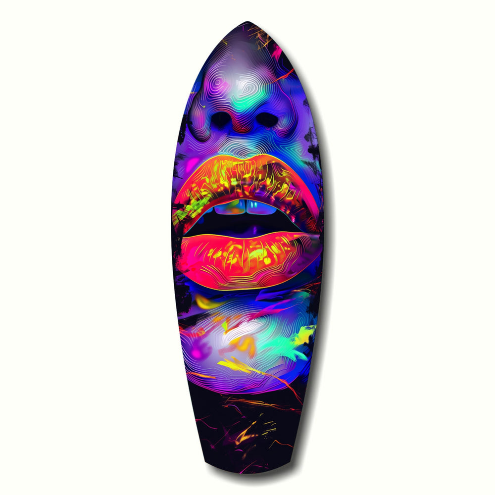 Colorful Lips V18 Glass Wall Art.