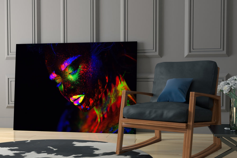 Female Portrait 30 glass print enhancing a creative studio