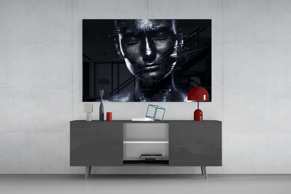 Female Portrait 35 panel catching low light to reveal its moonlit sparkle
