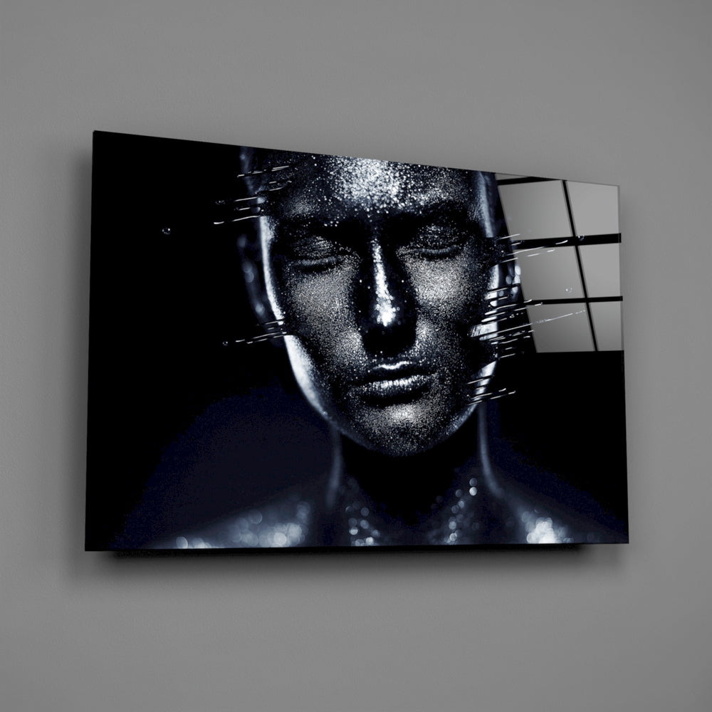 Midnight silver portrait bringing introspective mood to a contemporary living space