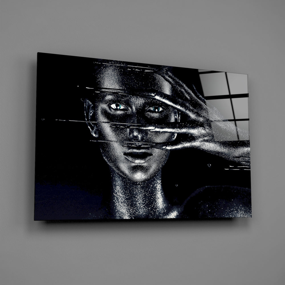 Conceptual silver portrait bringing imaginative pulse to a contemporary living space