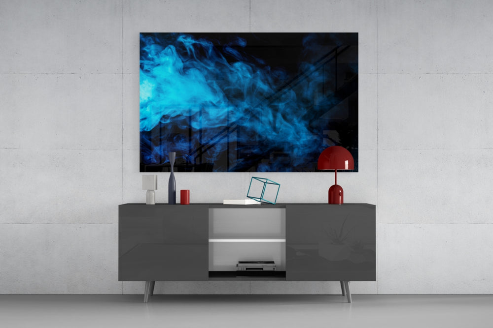 Blue Smoke panel catching low light to reveal its luminous tendrils