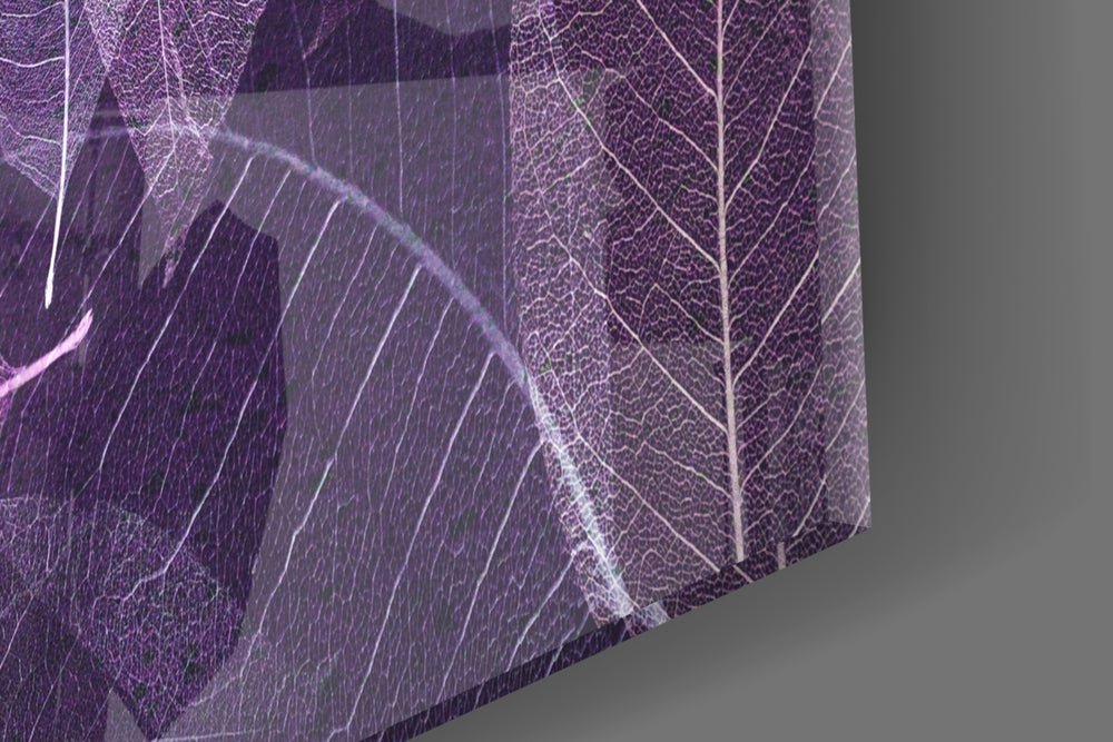 Purple Leaf artwork anchoring a hallway with jewel-tone palette