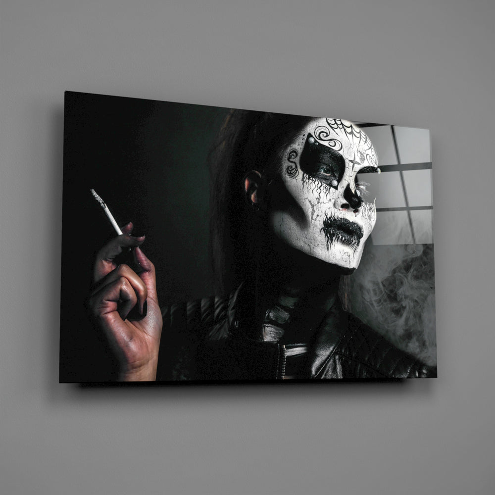 Sugar-skull portrait bringing theatrical drama to a contemporary living space