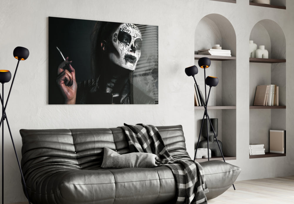 Women's glass wall art styled in a creative studio