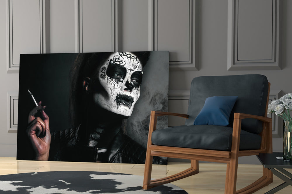 Women's glass print enhancing a hallway with conceptual presence