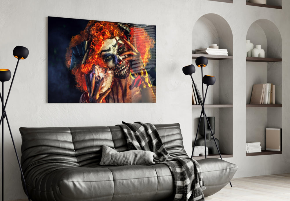Women's glass wall art styled in a creative studio with imaginative edge