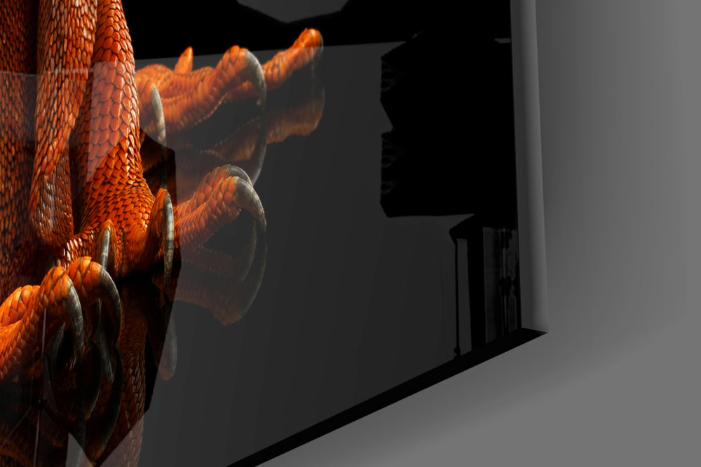 Komodo Dragon artwork anchoring a library with naturalist palette
