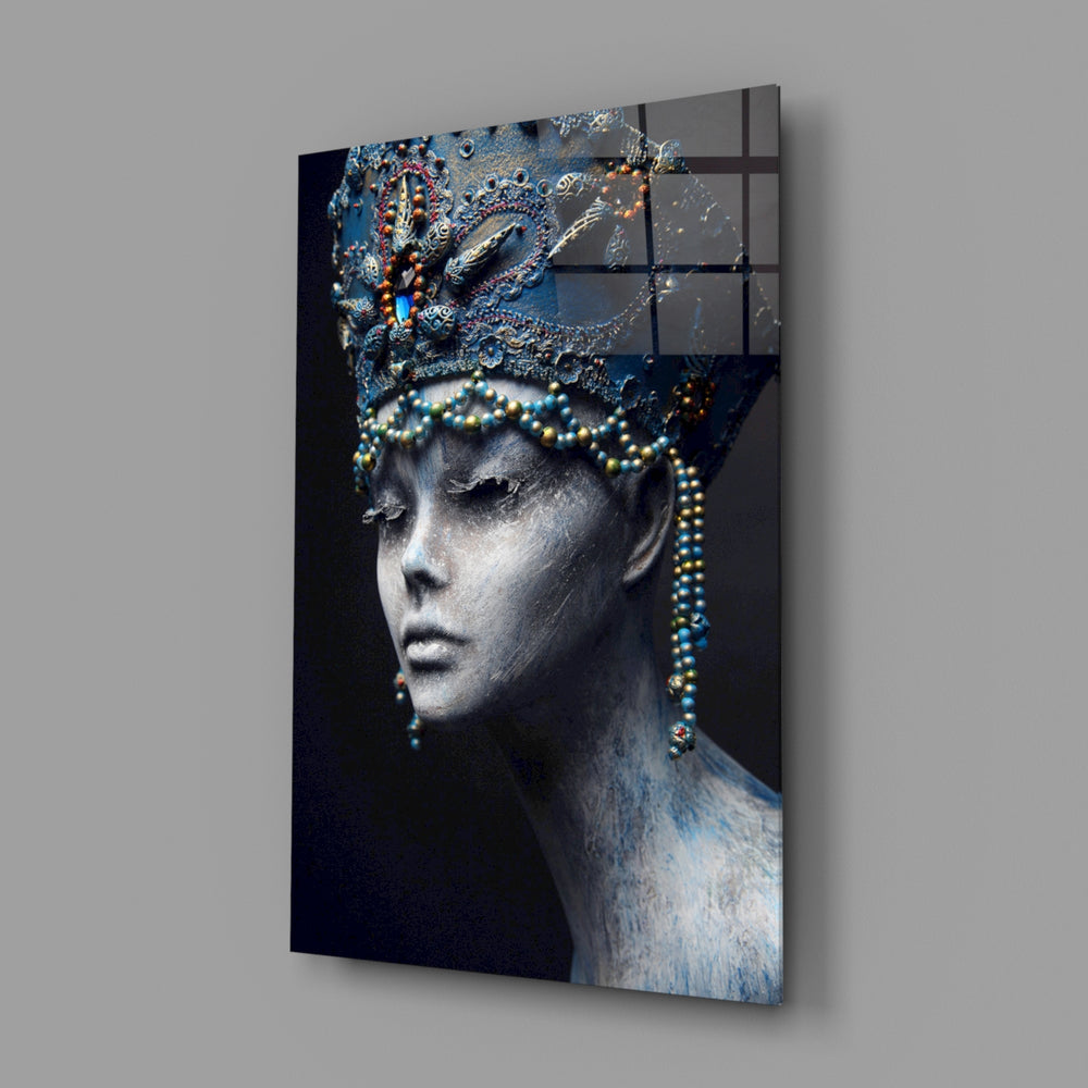 Jeweled crown portrait bringing baroque presence to a contemporary living space