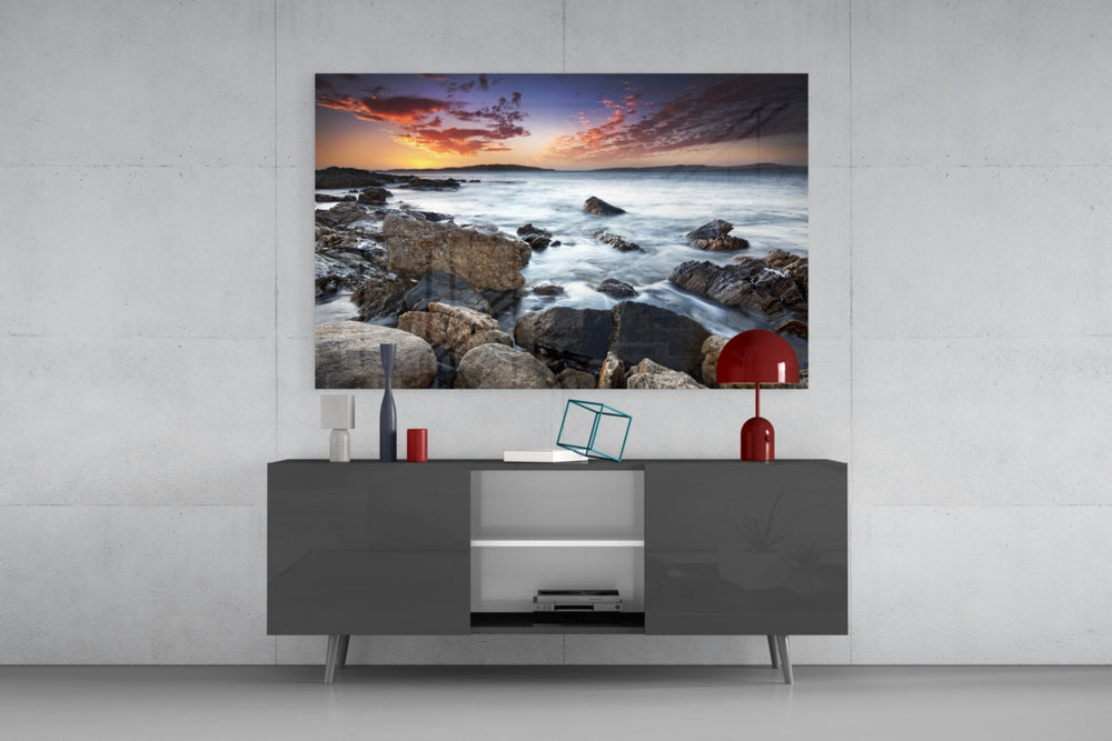 Sea Landscape panel catching warm light to reveal its sunset gradient