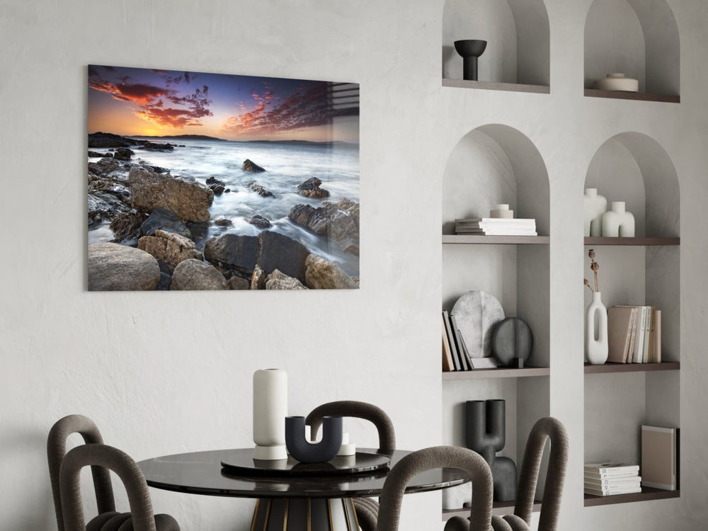 Sea Landscape panel adding twilight mood to a bedroom